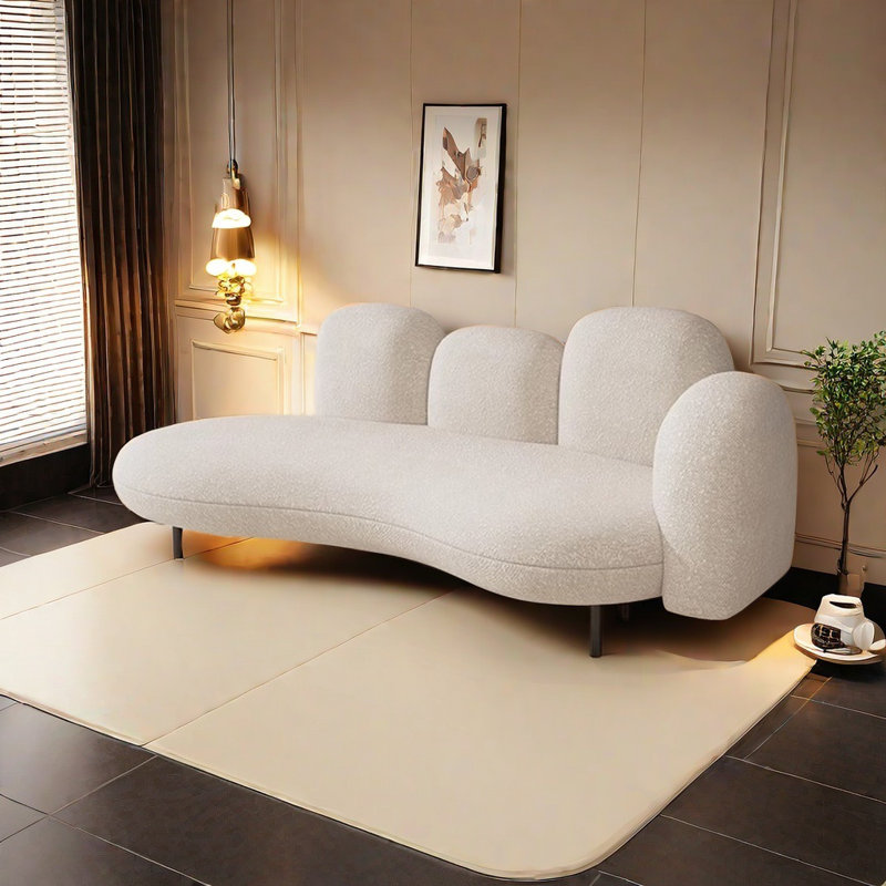 Chaise longue en tissu doux, Blanc crémeux