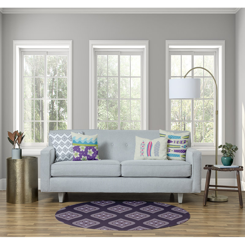 Chenille Geometric Indoor Rug, Round 5'