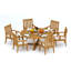 6 Seats 7 Pcs Grade-A Teak Wood Dining Set: 72" Round Table And 6 Caranas Arm Chairs #11Ca1706-715388365