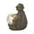Kalyse Resin Garden Statuary with Solar LED Crackled Glass Ball - 7" Bronze Metallic Finish for Home and Garden Decoration