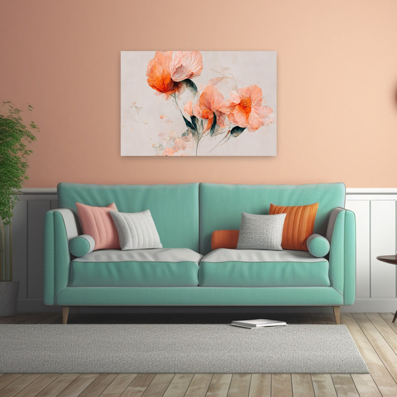 Rêves floraux délicats - Affiche murale élégante et moderne représentant des fleurs et la nature, H 32 po x l 48 po