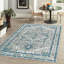 Tapis gris clair / bleu clair à motif médaillon persan Lazaro-349635738