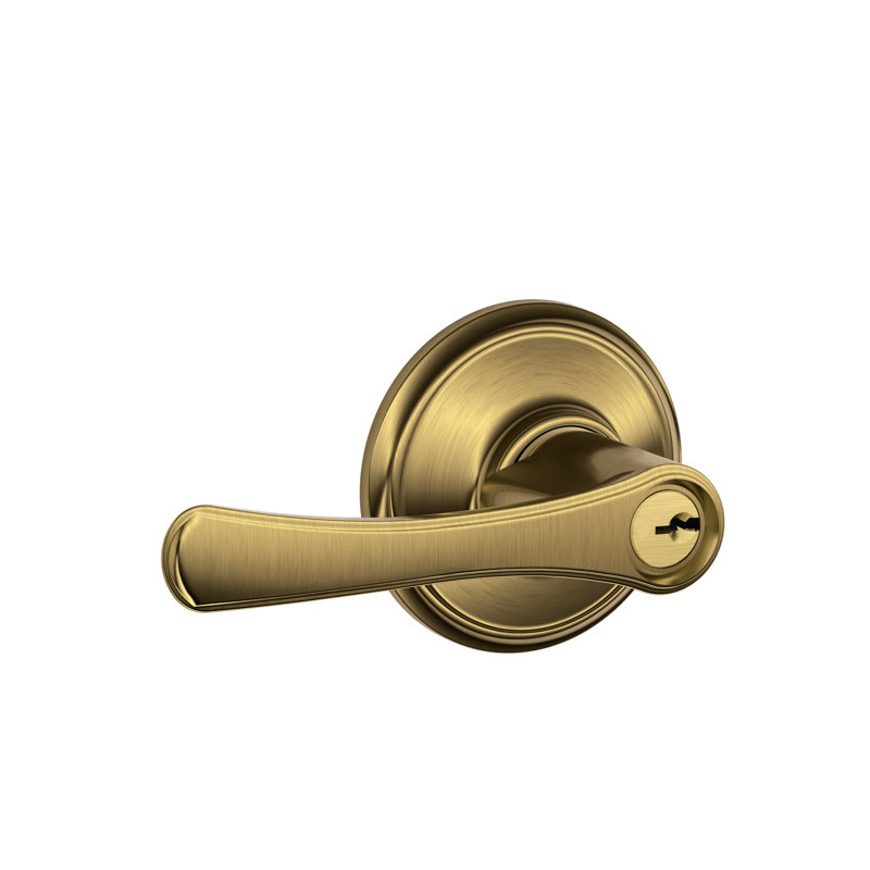 Avila Lever Keyed Entry Lock, Antique Brass, Yes