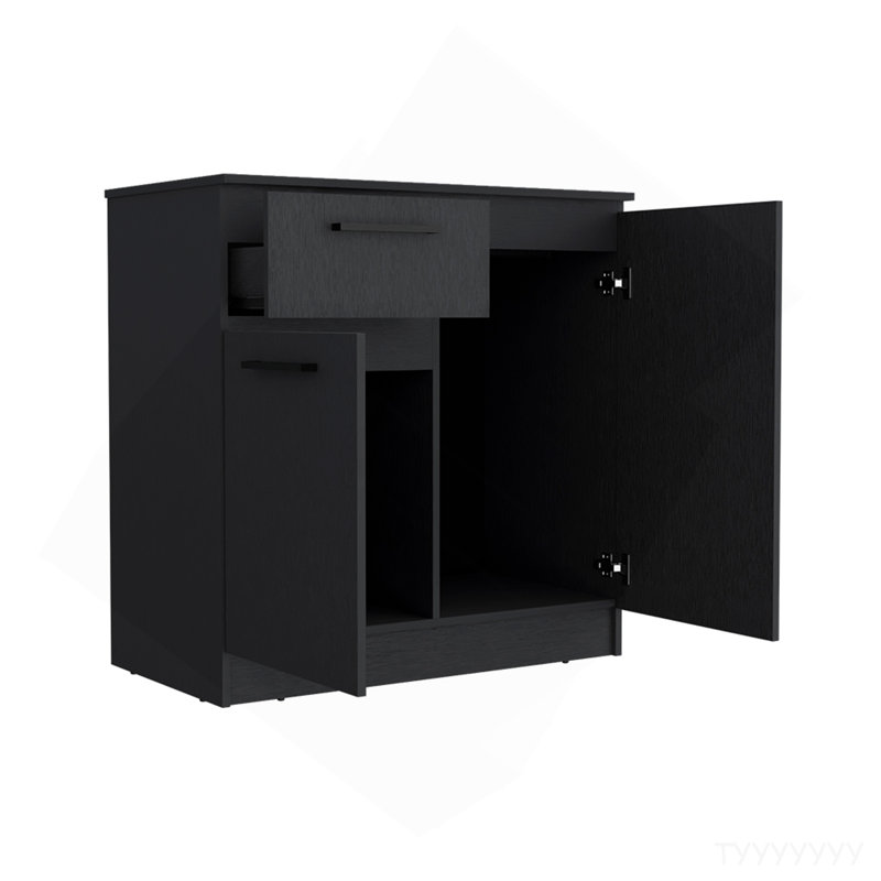 Commode Carlin, chambre à coucher, noir, Noir