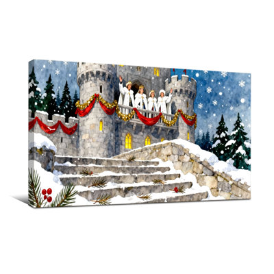 Château de Noël avec des anges qui chantent