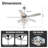 52" Beedle 5 - Blade 2-Tier Crystal Ceiling Fan with Remote Control and Light Kit Included-1855434884