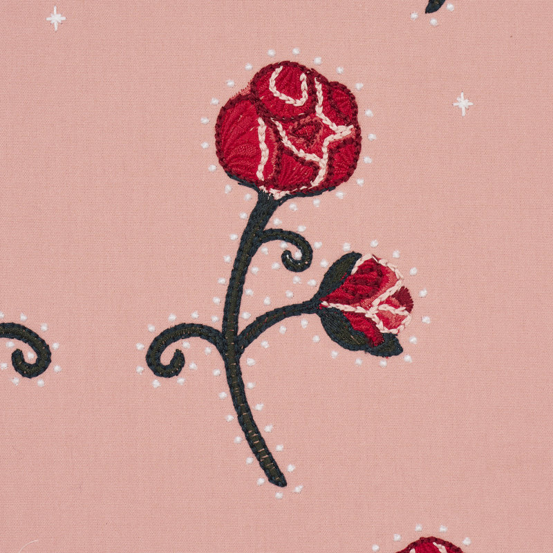 Schumacher X Backdrop Rhinestone Cowboy Embroidery Fabric, Pink