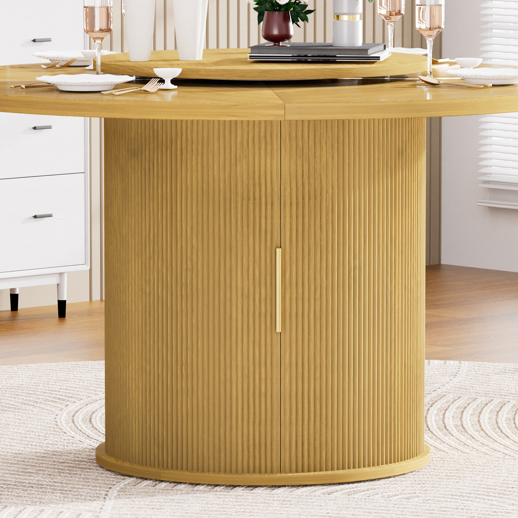 George Oliver 55-Inch Round Dining Table For Six (Table Only) - Wayfair ...