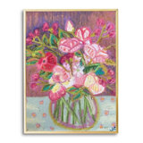 Peony Roses And Statice Print by Jeff Ferst