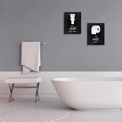 Best Seat & Roll - Bathroom Wall Art Canvas Print, 2 Piece Set