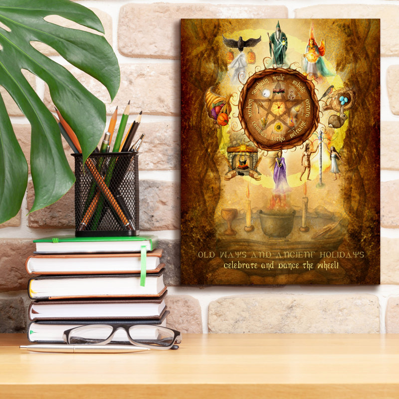 «Epic Graffiti 'Wheel of the Year» par Art and a Little Magic, art mural sur toile, H 16 po x l 12 po x P 0,75 po