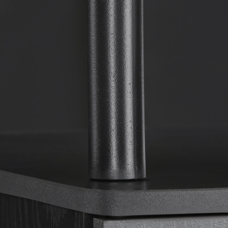 Ouest Side Table with Storage, Black