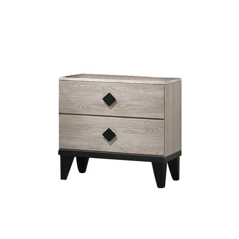 Table de chevet pour chambre à coucher avec tiroirs et poignées