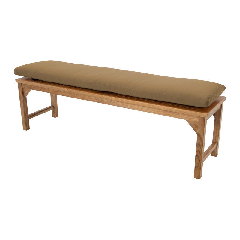 Banc de jardin en teck Velay, H 18 po x l 72 po x P 15,25 po, Cacao
