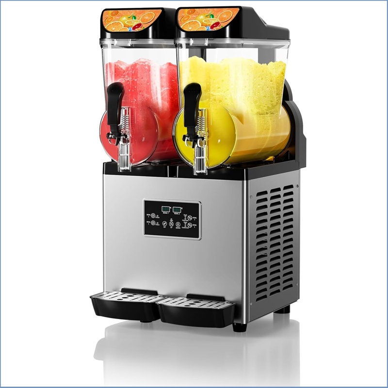 Commercial Slushy Machine, 30l/8 Gal Frozen Drink Margarita Machine Smoothie Slushie Maker, Self-cleaning, Built-in Led, 900w Stainless Steel Slushy Machine For Homes, Coffee Shops, Restaurants