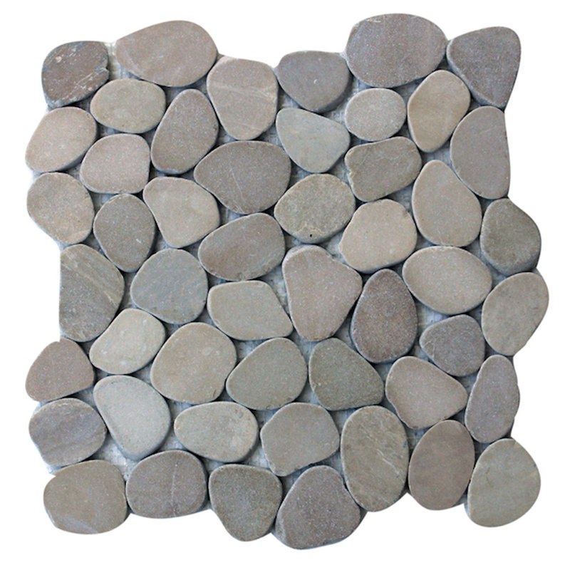 Hawaii 12" x 12" Natural Stone Pebbles Mosaic Wall & Floor Tile, Tan