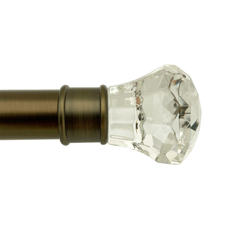 Butterworth Single Curtain Rod, 3" H x 120" W x 6" D, Brushed Gold