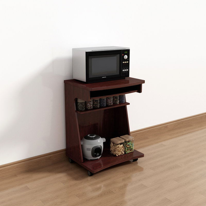 Utility Cart Microwave Cart Kitchen Cart Computer Cart One Gliding Shelf Two Shelves Rounded Corners Mobile On Rolling Castor Wheels