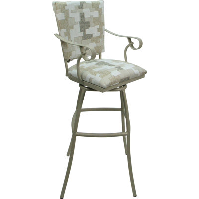 Tabouret de bar intérieur extérieur 30 po - Dossier rembourré avec accoudoirs