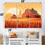 Coucher de soleil sur le champ de blé rouge Farmhouse - ensemble de salon d'art mural-220853297-220853311