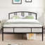 Grand lit en métal avec 2 tables de chevet blanches - ensemble de chambre à coucher moderne 3 pièces-947535289-947535291