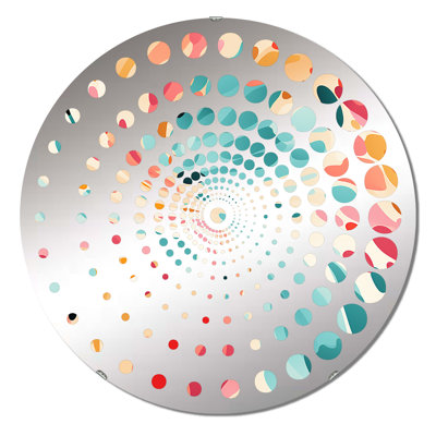 Multicolor Feather Fury - Spiral Circle Wall Mirror
