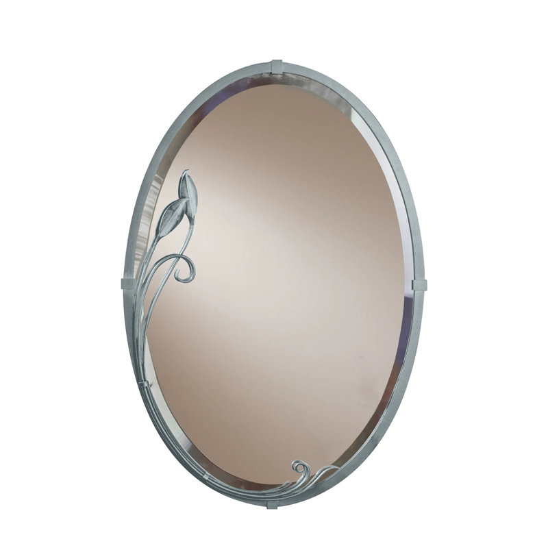 Leaf Traditional Beveled Accent Mirror, Vintage Platinum