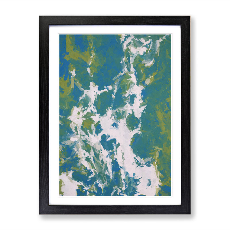Chasing Eternity - Painting, 66cm H x 48cm W x 2cm D, Black Framed, White