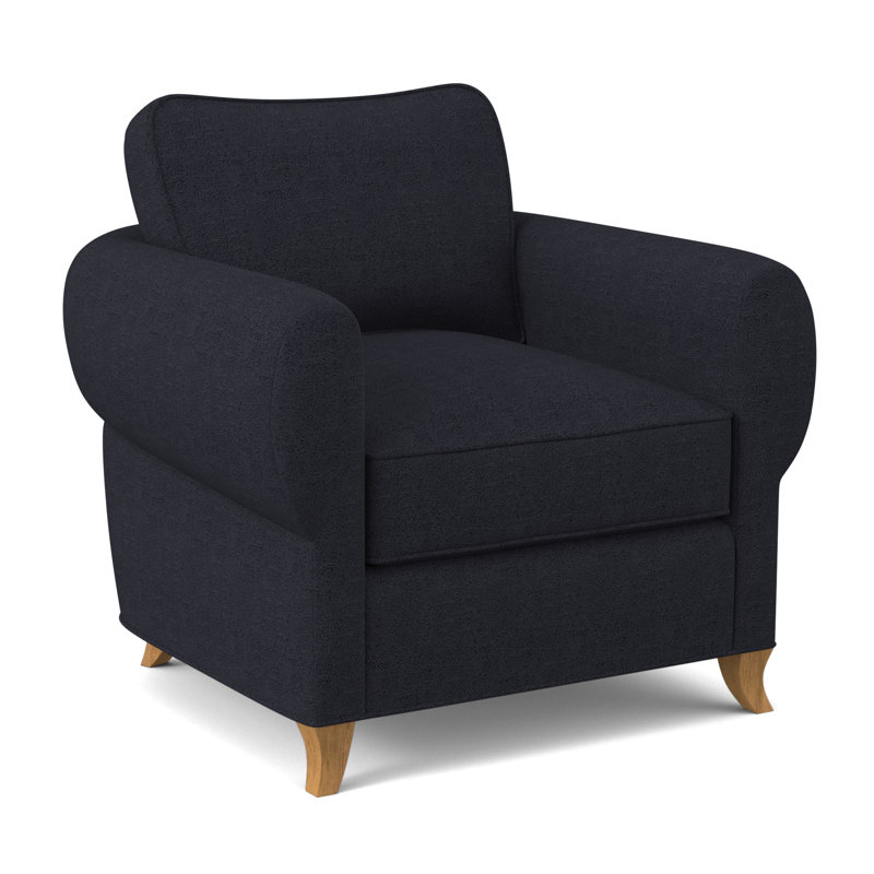 Cocoon Sunbrella® Boucle Armchair, Venice Navy 100% Polyester, Amber