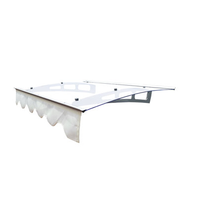 Auvent de porte - panneau de 47 po x 34 po de largeur en polycarbonate de 47 po de largeur et mur en béton d'aluminium robuste