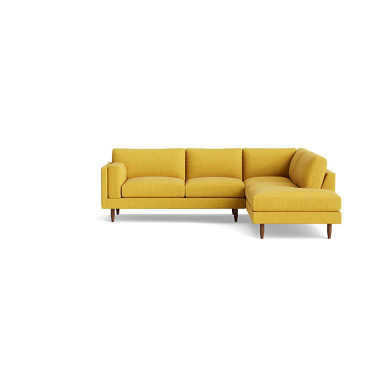 Skinny Fat Sectional, Performance Velvet - Nutmeg, Right Hand Facing