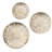 Distressed Floral Wall Art - Medallion Trio, Wood, 3, Natural+white, 13.75", 11.75", 9.75" , Indoor, Charming Appeal Wood Decor White Medallion, Natural Frame, Indoor Decoration, Vintage Style,