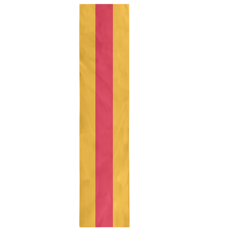 Kansas City Football Stripes Table Runner, 90" L x 16" W, Rose Red/White, Cotton Blend