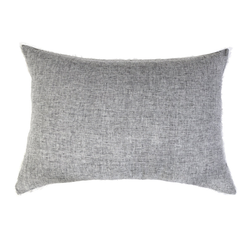 Logan Navy/Olive/Terra Cotta/Charcoal Linen Piece Sham, Navy, Standard