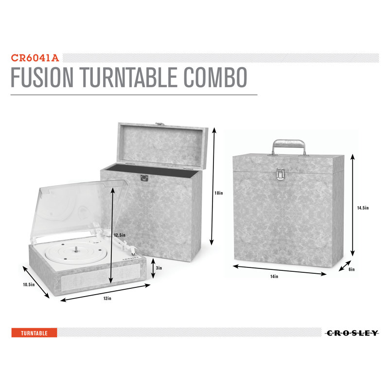 Tourne-disque décoratif Fusion, Motif floral bleu