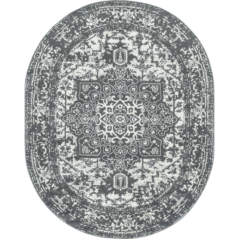 Oriental Area Rug, Oval 239 x 305cm