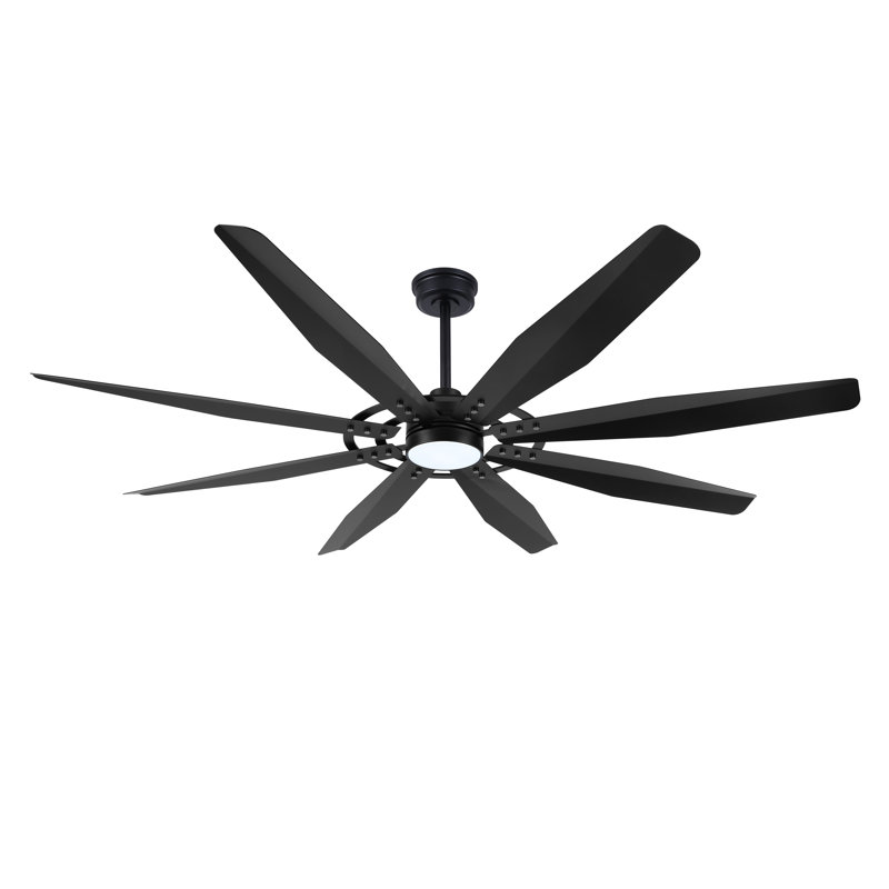 Fianna 60'' Ceiling Fan with Light Remote Control, 8-Blades Large Industrial Ceiling Fan Reversible Quiet DC Motor 3CCT/6-Speed