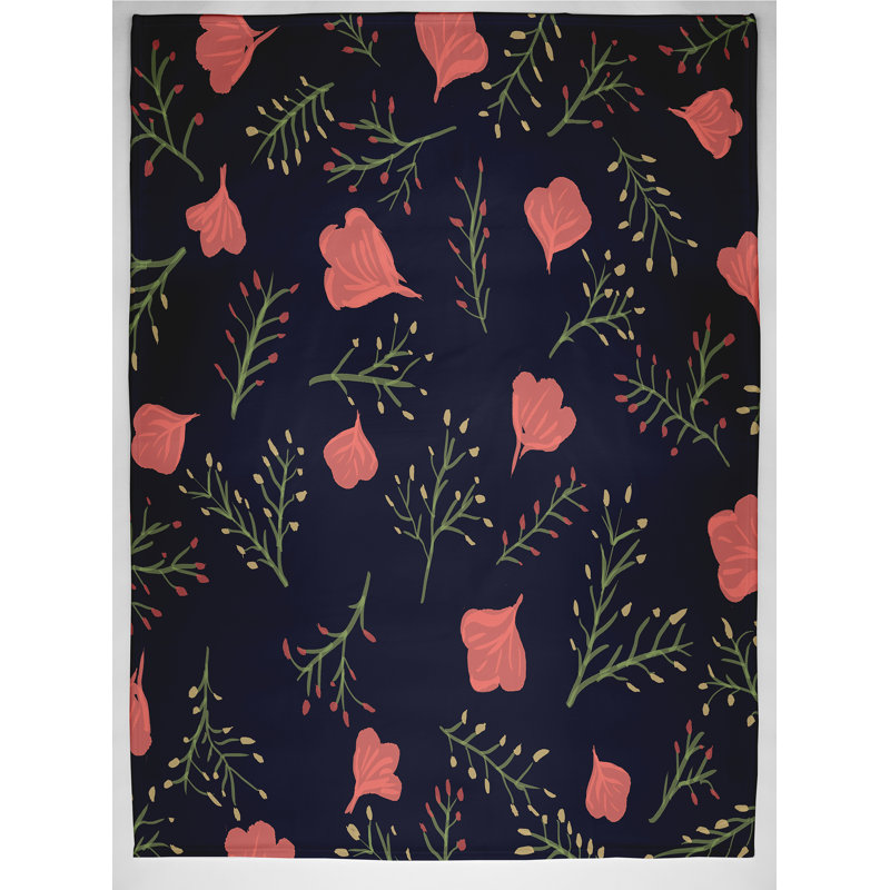 Sherwood Plain Weave / Muslin Throw Blanket, Navy/Orange