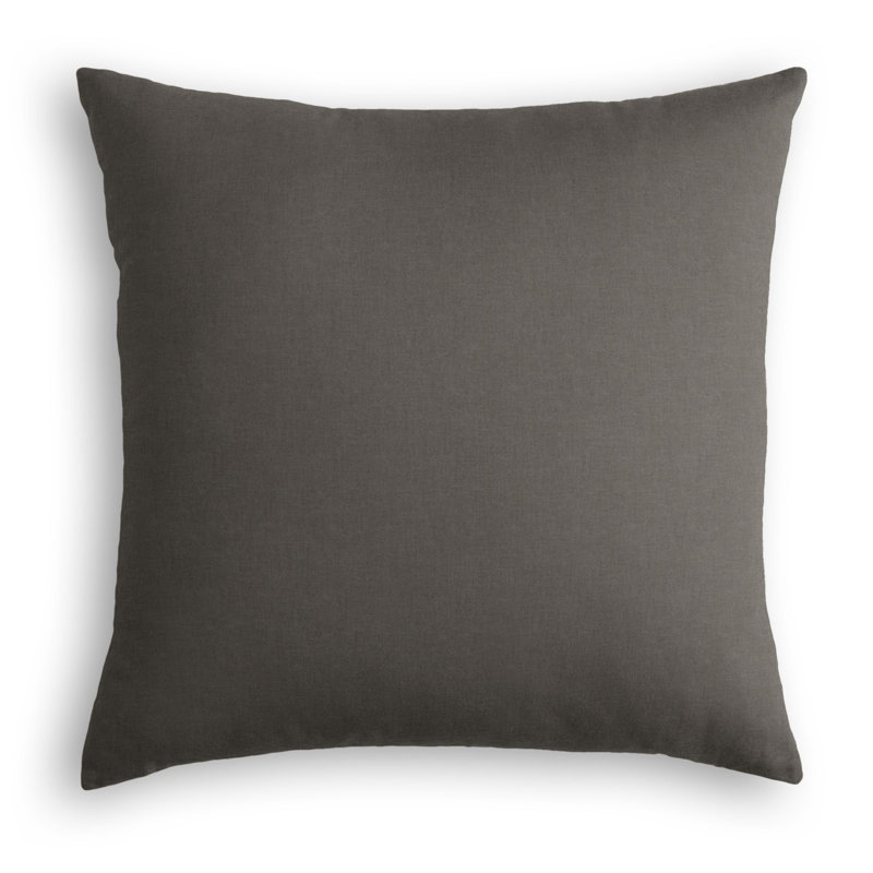 Housse de coussin carrée, 16 po x 16 po, Gris foncé, Duvet