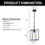Luminaire suspendu 1 lumière noir, style moderne