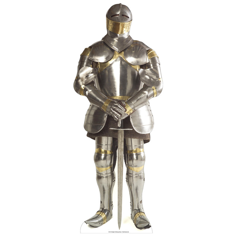 Chevalier en armure debout en carton