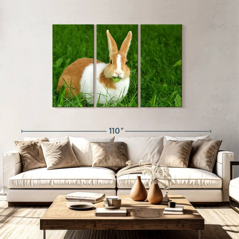 Rabbit Eating Leaf, 48" H x 74" W