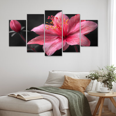 Rose, gris, élégant, simplicité, fuchsia - ensemble d'art mural fuchsia