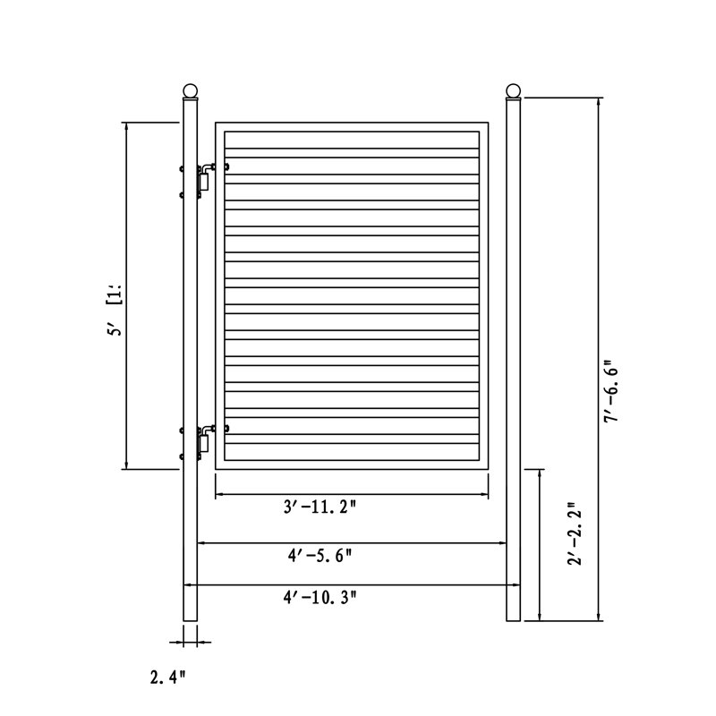 Milan Style Black Powder-Coated Steel Pedestrian Gate