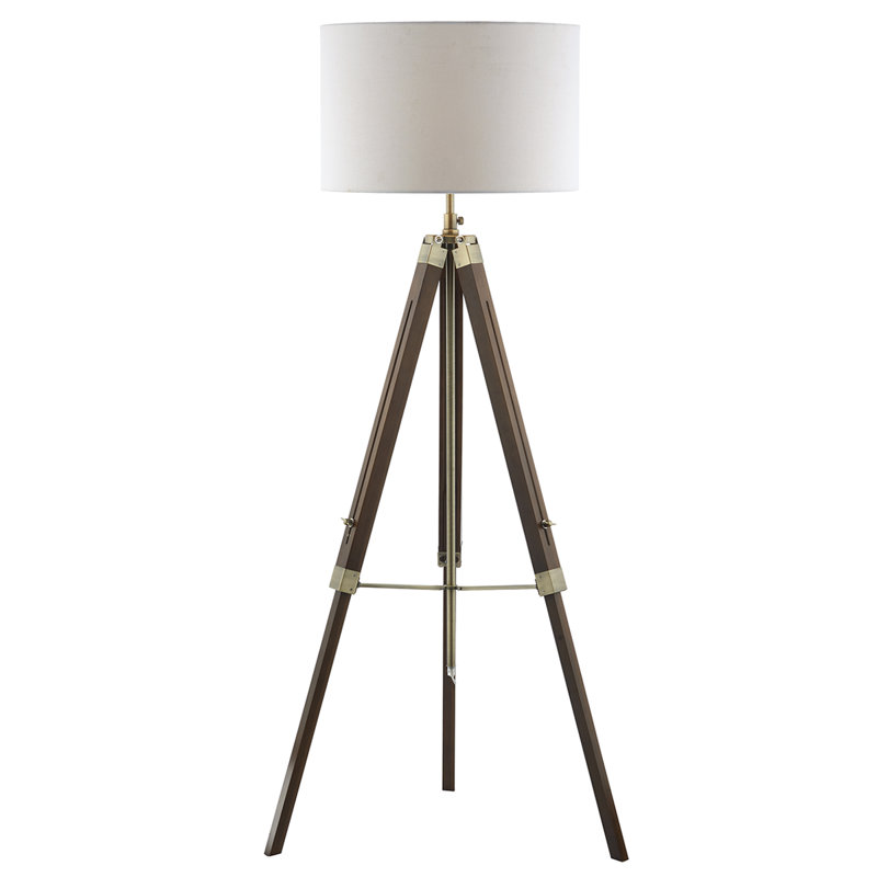 Mckee Brown Tripod Floor Lamp, Dark Wood