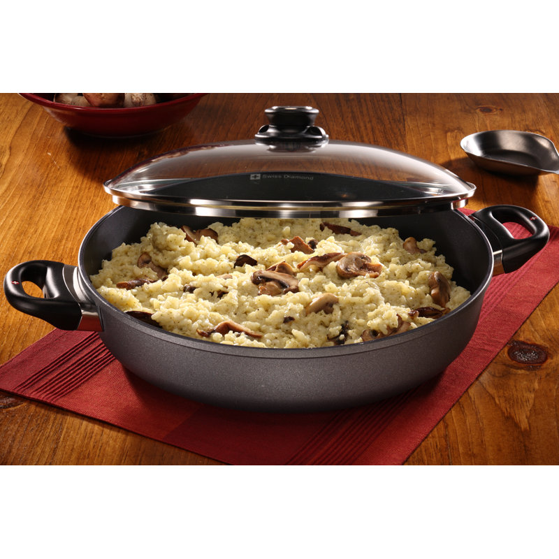 Non Stick Aluminum Saute Pan with Lid, 4.8 Quarts