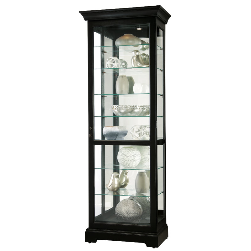 Chesterbrook Lighted Curio Cabinet, Black Satin