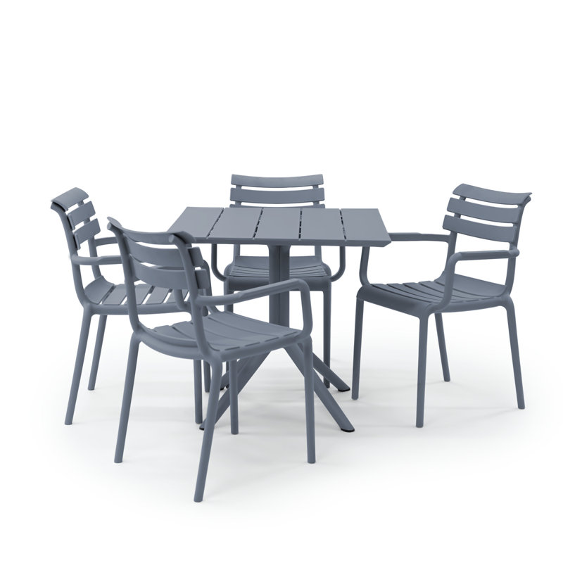 Ensemble de salle à manger 4 personnes Centerville, Gris foncé