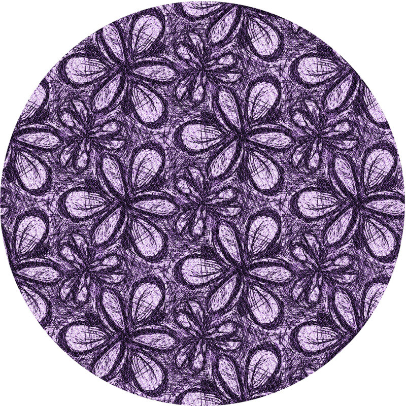 Floral Indoor Rug, Round 4'