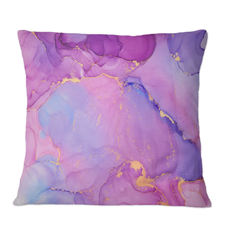 Coussin décoratif mauve à imprimé abstrait et luxueux mauve, 18 po x 18 po